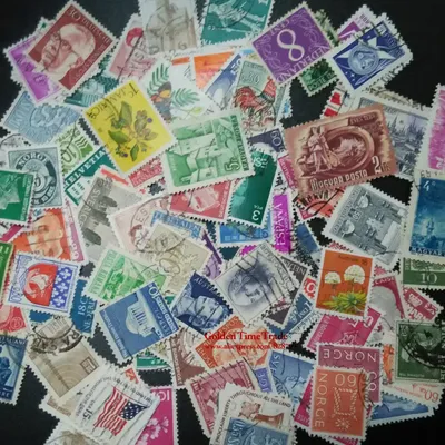 100 PCS / Lot World Wide All Different Old / Vintage Postage Stamps Brand With Post Mark