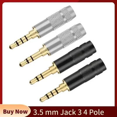 DIY 3.5mm Jack Audio Plug 3 4 Pole Earphone Connector For Soldering Hifi Headphone Upgrade Wire 3.5