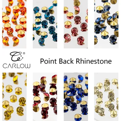 CARLOW Most Popular Machine Cutting Colorful 6 Grids Box Glass Point Back Rhinestone For Nail Diy