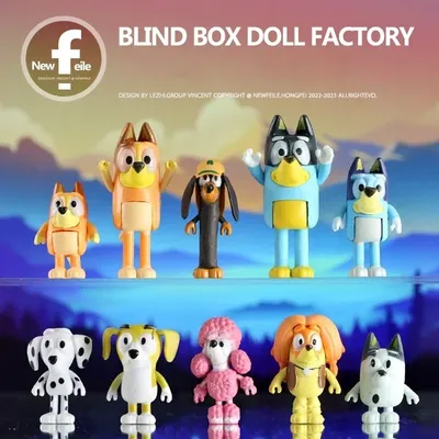 Anime Bluey Family Series Cute Joints Are Movable Action Figures Model Doll Toys Collectible Desktop