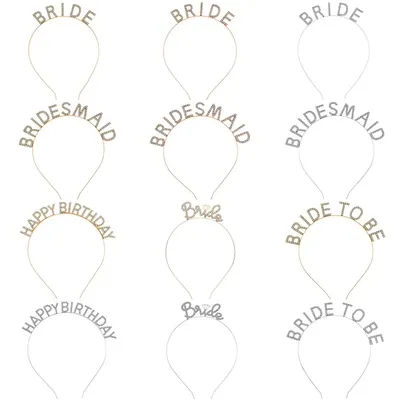 Alphabet hair bands Birthday Bride Masquerade Bridal Headdress Women Alloy Hair Accessories Hair