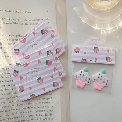 50/100pcs Multi Color Style Hanging Foldable Cards With OPP Bags for Pendant Hair Clip Earring
