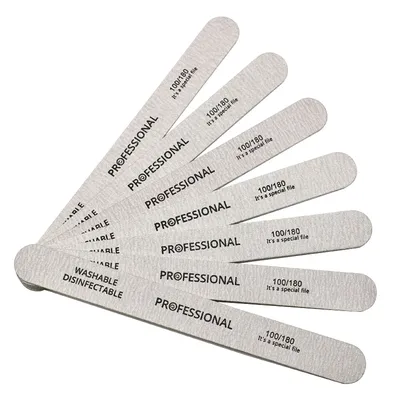 10pcs Nail File 100/180 Wooden Nail Buffer Professional Sandpaper Nail Gel Polish Files Strong Thick