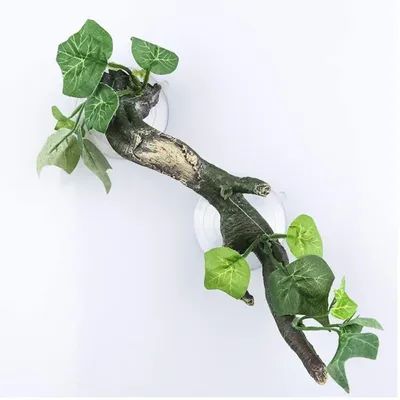 Terrarium Plant Decoration for Amphibian Lizard Snake Climbing with Suction Cup High Temperature