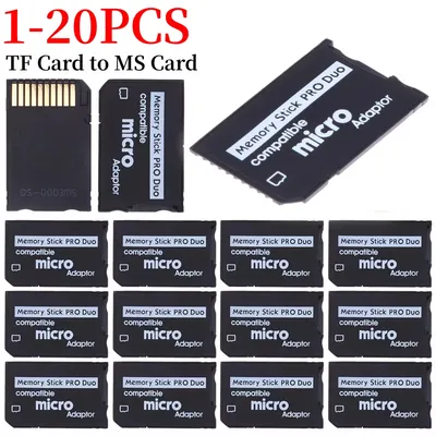 1-20PCS Support Memory Card Adapter SD Card To Memory Stick Adapter For PSP SD Card 1MB-128GB Memory