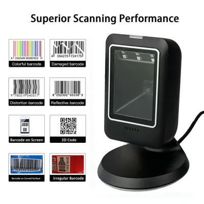 Barcode scanner 2D all-round desktop automatic sensing data matrix reader supermarket usb barcode