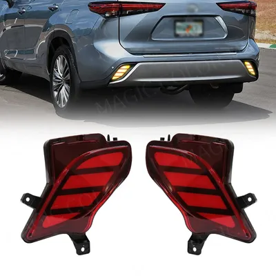 For Toyota Highlander 2020 2021LED Rear Bumper Reflector Lights Fog Lamp Brake Light Turn Signal