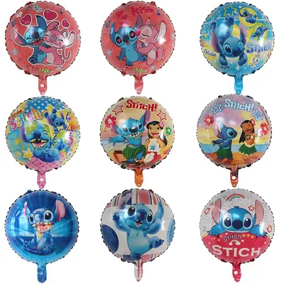 10Pcs 18inch Disney Lilo & Stitch Cartoon Foil Helium Balloon Air Globos Birthday Party Decor Baby
