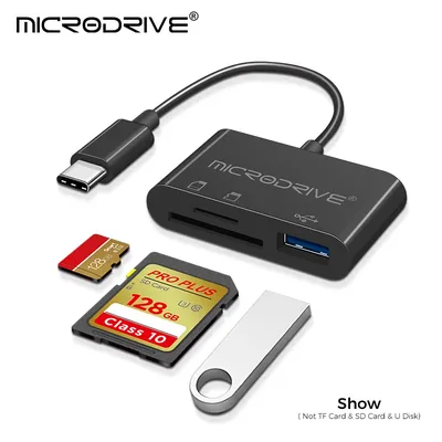 3 In 1 Micro USB Type C Adapter USB TF SD Card Reader USB-C Memory Card OTG Adapter U Disk For