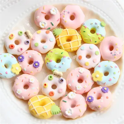 CH10 5Pcs New Mini Donut Beads For Jewelry Making Bulk Beads To Make Bracelets DIY Pacifier Chain Jewelry Accessories