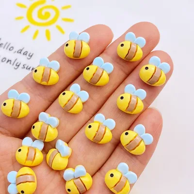 30Pcs New Cute Resin Mini Little Bee Flatback Jewelry Making Manicure Hairwear Accessorie