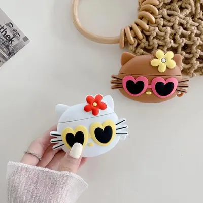 Sanrio Sunglasses Hello Kitty Silicone Earphone Case For AirPods 1 2 3 Pro 2021 Wireless Bluetooth