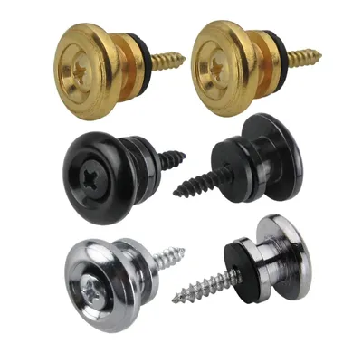 FLEOR 1 Pair of Mushroom Head Guitar Strap Locks Straplocks Buttons Gold/Chrome/Black Choose for