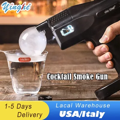 Cocktail Bubble Smoke Gun, Cold Smoke Generator Tool,with 5-Flavour Aroma Oil and Edible Bubble，for