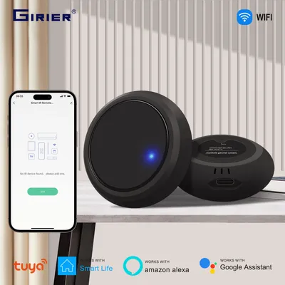 GIRIER Tuya Smart IR Remote Controller, WiFi Universal Infrared Remote Blaster for AC TV DVD STB,