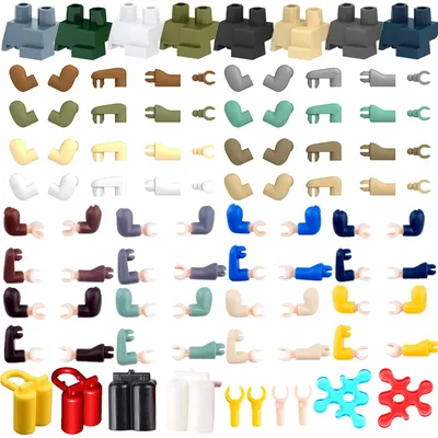 MOC Military Building Blocks Soldiers Figures Special Accessories Squatting Posture Arm Hand Kit
