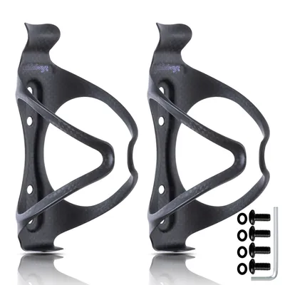 HUALONG Carbon Fiber Bicycle Water Bottle Cage MTB Road Bike Water Bottle Holder Cages Matte Black,