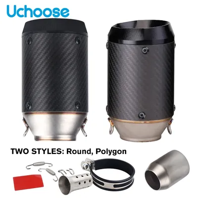 Motorcycle Exhaust Down Pipe Carbon Fiber Moto Silencer Austin Muffler Universal For IKASAWAK AHAMAY