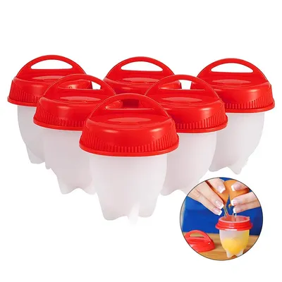 3/6pcs BPA Free Silicone Egg Boiler Steamer Non-stick Silicone Egg Cook Cups Fast Egg Poacher for