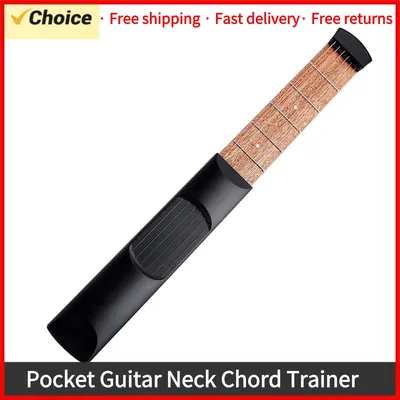 6 String 6 Fret Model Portable Pocket Guitar Neck Chord Trainer Sapele Wood Guitar Practice Tool for