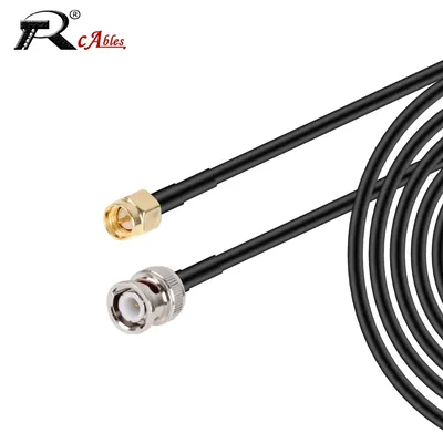RG58 Cable BNC Male to SMA Male Plug RG-58 50 Ohm RF Extension Cable Connector Adapter RF Jumper