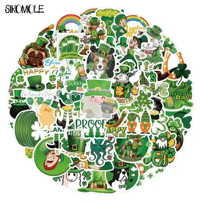 10/30/50PCS St. Patrick S Day Stickers Country Ireland Holiday Aesthetic Green Cartoon DIY Toy