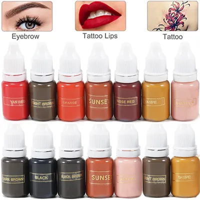 10ml Permanent Makeup ink Color Natural Eyebrow Plant Tattoo Ink Microblading Pigments For Tattoos Eyebrow Lips Body Art Beauty