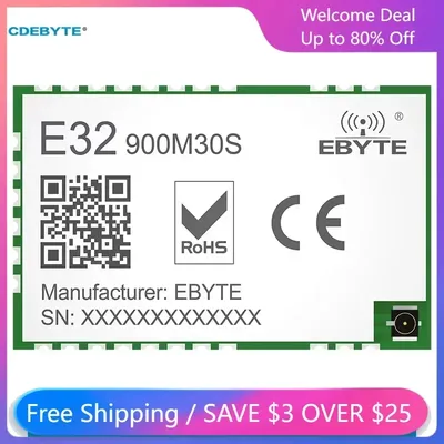 SX1276 LoRa Spread Spectrum Module ISM 868MHz 915MHz E32-900M30S SPI 30dBm 10km SMD IPEX/Stamp Hole