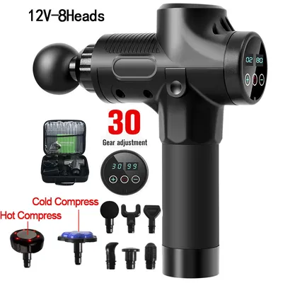 Professional Massage Gun With Hot and Cold Head Electric Percussion Fascia Gun Tissue Muscle Relax