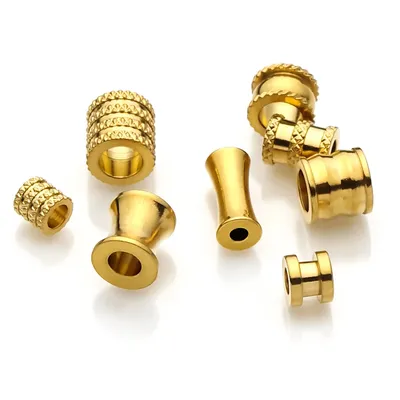 20pcs Stainless Steel Spacer Beads Large Big Hole Beads Charm Pendants for Jewelry Making DIY Bracelet Necklace Supplies