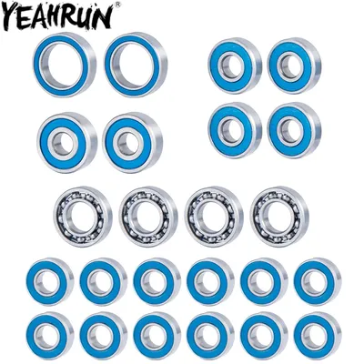 YEAHRUN 24PCS Ball Bearing Kit for Axial Capra Currie F9 Front & Rear Axle Blue Bearing Upgrade
