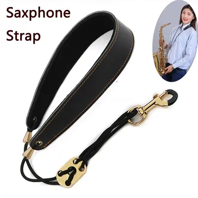 Saxophone Neck Strap Leather Saxophone Lanyard Straps Protector For Soprano Tenor Alto Baritone Sax