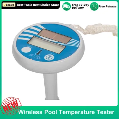 Solar Powered Thermometer Wireless Pool Temperature Tester Swim Pond Tub Waterproof Digital LCD Display Floats Temperature Meter