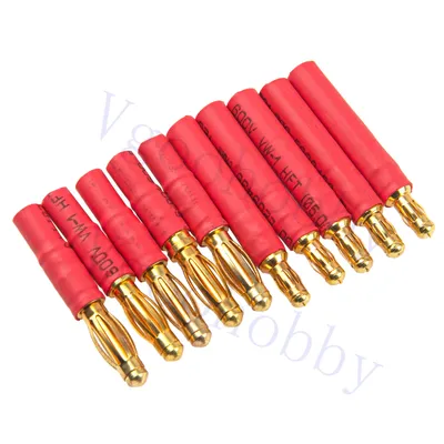 5Pairs No Cable 4mm Bullet Connector to 3.5mm Bullet Connector Banana Gold Plug Adapter for RC Car Boat FPV ESC Motor