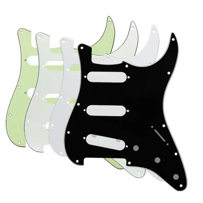 FLEOR 1pc ST SSS Electric Guitar Pickguard Scratch Plate & Screws for 11 Holes Guitar Parts, 4