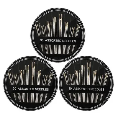 3 Pack Hand Sewing Needles Large Eye Embroidery Needles for Embroidery Mending Quilt Craft Diy Tail