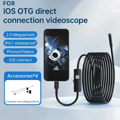 Endoscope Camera For iPhone Cars Endoscopic Waterproof 8 LEDs Borescope Automobile engine