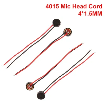 4015 Microphone High Sensitivity Electre 3DB Anti-Interference 4*1.5MM Electret Condenser Microphone MIC Capsule 2 Leads 60MM