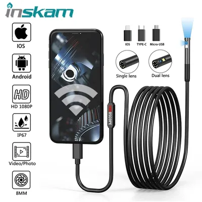 INSKAM Endoscope Inspection Camera 3 in 1 Micro USB/Type-C Mini Inspection Camera for IOS iphone