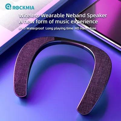 Rockmia EBS-905 3W*2 Wearable Neckband Speaker Bluetooth 5.0 Hands-free Ear-Free for TV Game Play