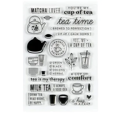 KLJUYP Cup of Tea stamp Transparent Clear Silicone Stamps for DIY Scrapbooking/Card Making/Kids