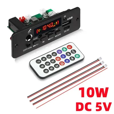 DC 5V 10W Bluetooth 5.0 Stereo DIY Car MP3 Player Decoder Board 2*5W Amplifier Wireless FM Radio