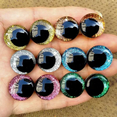 20pcs/lot 3D Glitter Safety Eyes For Toys Amigurumi Trapezoidal Knitted Cuddly Felt Plush Toy Red