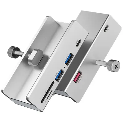 Aluminum Type C 4 Port USB 3.0 HUB Phone Holder SD TF USB Memory Card Reader DC Power Adapter