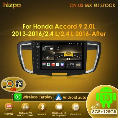 Hizpo Android 13 Multimedia Player For Honda ACCORD 9 2.0L 2.4L 2012-2018 WiFi Car Radio Touch Screen GPS Navigation Carplay DSP