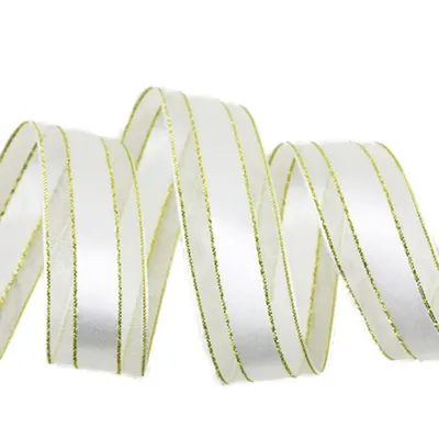 (25yards/roll)25mm Gold Edged Satin Ribbon High Quality Gift Packaging Wedding Gold Ribbons Handmade