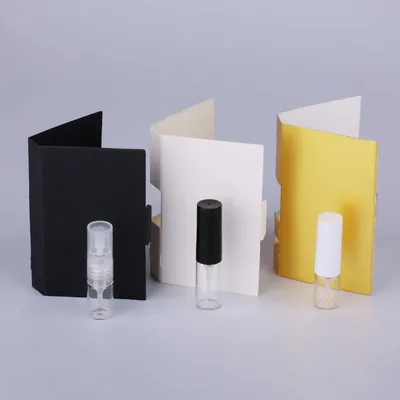 100pcs/Lot 1ml 2ml 3ml Spray Bottle Refillable Perfume Bottle with Paper Card For gift Sample