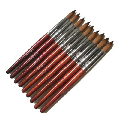 100 Kolinsky Acrylic Nail Art Mink Brush Wood Handle Gel Builder Painting Manicure Drawing Sable