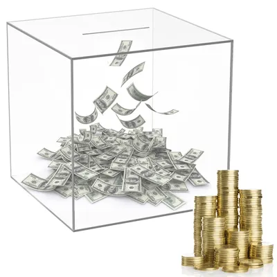 Piggy Bank Durable Acrylic Saving Money Box Transparent Piggy Bank Cube Saving Box Coins Storage Box