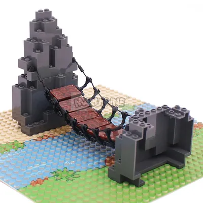 Marmine MOC Blocks Drawbridge Set Mountain Jungle Forest Construction Building Bricks Parts DIY Small Particle 6083 6082 63141